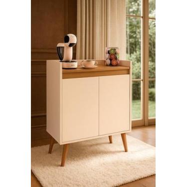 Imagem de Armário Aparador Buffet Vick 2 Portas Com Prateleira Pés Palito Cores 