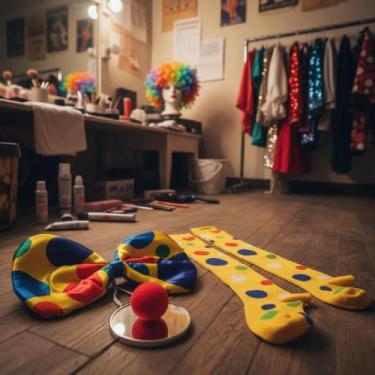 Imagem de Fantasia de Palhaça C/ Gravata Nariz E Meias - 3 PÇS Circo Festas - CM