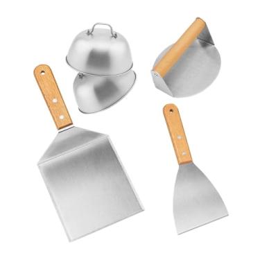 Imagem de ＫＬＫＣＭＳ Conjunto de acessórios para grelha, chapa, espátula para churrasco, ferramenta de cozinha, espátula para hambúrguer, para camping, confeitaria e, 5 Peças