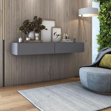 Imagem de aparador buffet clean moderno luxuoso bancada suspenso 1,10m - Aprire 