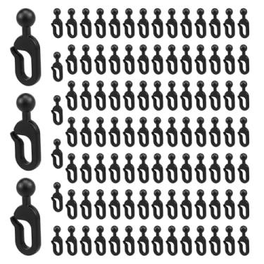 Imagem de Conjunto de 100 ganchos de plástico para cortina, gazebo preto, fácil instalação, acessórios de substituição para casa de hotel