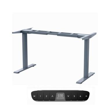 Imagem de Uncaged Ergonomics Mesa de pé elétrica com motor duplo Rise Up, altura ajustável 152 x 76 cm, grande mesa de computador para escritório em casa