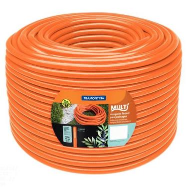 Imagem de Mangueira Multi 1/2" Tramontina Laranja em PVC 3 Camadas 50 m