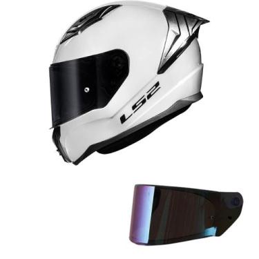 Imagem de Capacete LS2 FF810 Vigo Monocolor Branco Mais Viseira Camaleão, 60