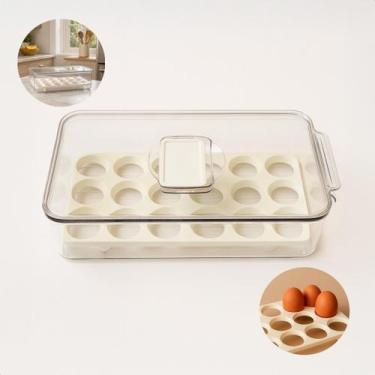 Imagem de Pote Organizador Geladeira 2,7l Com Porta ovos Caixa Despensa Transpar