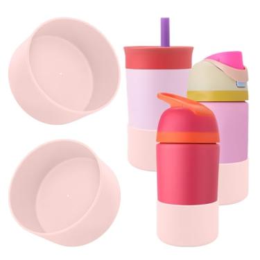 Imagem de 2 peças de bota protetora de silicone compatível com garrafa de água Owala Kids 473 g/396.9 g e copo de 340.2 g, adequado para crianças, antiderrapante e anti-arranhões protetor de capa de proteção