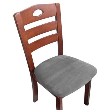 Imagem de Capas de almofada de assento supermacias de tecido de veludo de 1/2/4/6 peças, capas elásticas para cadeiras, capas para