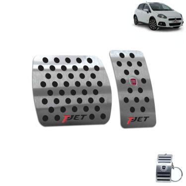 Imagem de Pedaleira Automático Inox Fiat Punto T-Jet 2007 A 2012 Preto