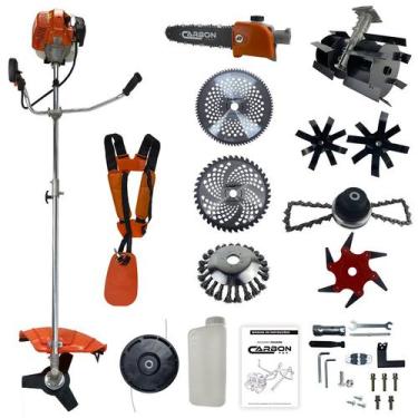 Imagem de Roçadeira 52cc 2,5HP a Gasolina Bipartida com Acessórios 8 em 1 Carbon