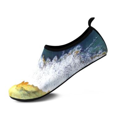 Imagem de Sapatos aquáticos para mulheres e homens, meias aquáticas de secagem rápida, natação, piscina, antiderrapante, surf, ioga, exercícios, viagens ao ar livre, essenciais, Spray de praia 020sandy, 7.5-8.5