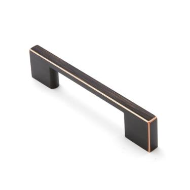 Imagem de Dazzleeta Pacote com 10 puxadores de armário de bronze polido a óleo com alças quadradas de 7,6 cm, gaveta, armário de cozinha, cômoda, ferragens