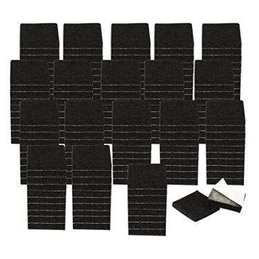 Imagem de uxcell 180 peças acolchoamento de feltro para móveis quadrado 3/4" antiderrapante evita arranhões para sofá armário cadeira pés protetor de chão preto