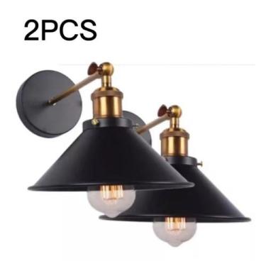 Imagem de Lâmpada de parede Aplique o tipo de bronze E27 com abajur (2 unidades)