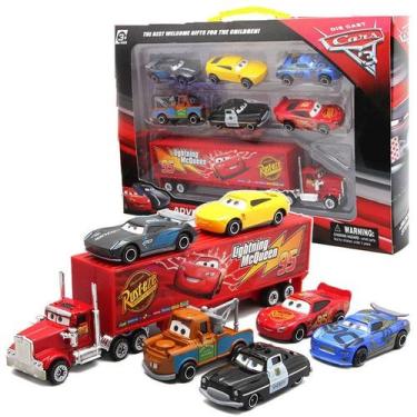 Imagem de Kit de carros de brinquedo Pixar Cars Lightning Mcqueen 7 peças - Ligh