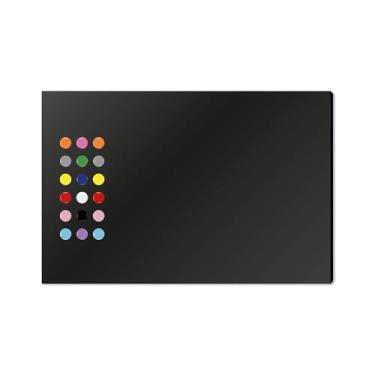 Imagem de Quadro Painel 50x80cm Para Fotos, Recados, Notas + 12 Imãs - Mural Metálicos Para Imãs (Preto)