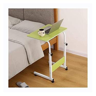 Imagem de P9IDEDFH Mesa de mesa móvel ajustável para cama médica, sobre rodas, suporte para laptop, mesa de cabeceira, laptop, sobrecama, mesa (cor: verde)
