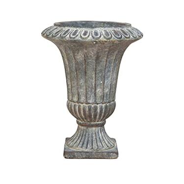 Imagem de CUTPOIY Vaso de flores de cimento vintage, vaso de flores decorativo para jardim e pátio para casa (33 x 33 cm)