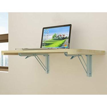 Imagem de LXB Mesa de computador para uso doméstico montada na parede - mesa de computador doméstico montada na parede, mesa de aprendizagem, mesa de trabalho de madeira simples / 80 × 50 cm