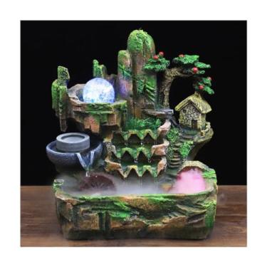 Imagem de XFNVXC Fonte decorativa para uso interno, fonte de mesa, ornamentos criativos para mesa, fonte de jardim ornamental, água corrente, bonsai, resina, artesanato, fonte de jardim ornamental, casa
