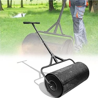 Imagem de TBFAZDEL Espalhador de composto de 61 cm, espalhador de adubo | e leve | Espalhadores de rolo de musgo de turfa, verde separado 32 x 60 cm