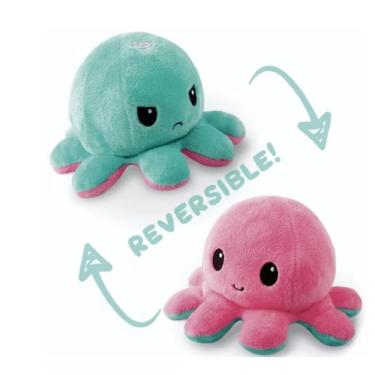 Imagem de Brinquedo de boneca de polvo reversível de pelúcia para crianças