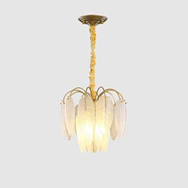 Imagem de YQSLQZZ Lustre de sala de estar de luxo moderno com altura ajustável semi embutido luzes de teto para quarto iluminação decorativa luminária pendente dourada, para sala de jantar bar