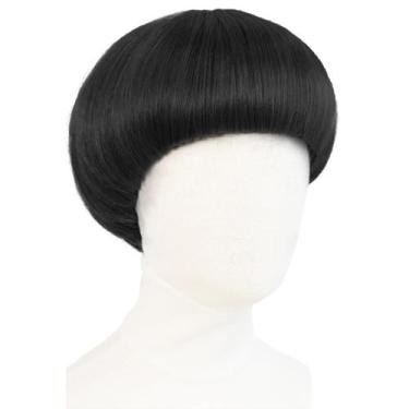 Imagem de Peruca de cosplay IMEYLE Short Black Straight Mushroom para homens