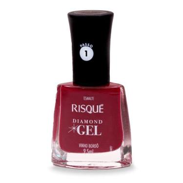 Imagem de Esmalte Risqué Diamond Gel Vinho Bordô Cremoso 9,5ml