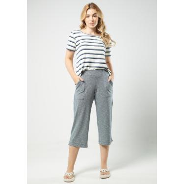 Imagem de Calça Pau a Pique Pantacourt Mescla Azul Marinho