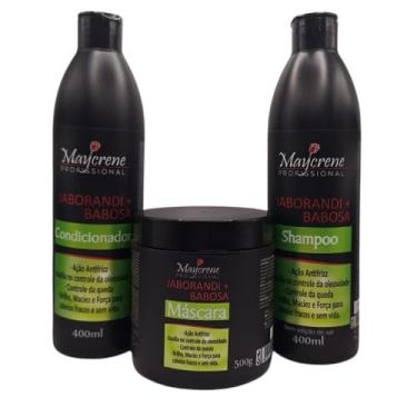 Imagem de Kit Capilar Maycrene Jaborandi + Babosa Ação Antifrizz e Controle da Oleosidade Shampoo Condicionador Máscara