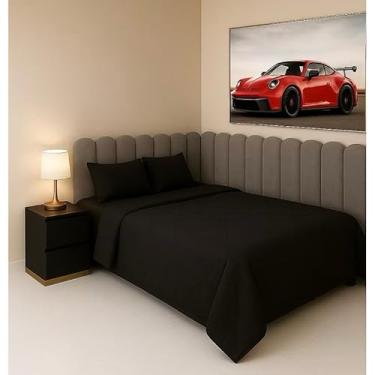 Imagem de Cabeceira Estofada Modular em Suede Para Cama Box Casal, Queen e King 45x20cm(CINZA,20)