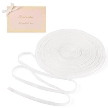 Imagem de Elecrelive Fita de veludo fina branca de 20 metros de 1/10.2 cm, fitas de veludo de Natal com dupla face, tecido vintage para embrulho de presente, enfeites de Natal