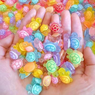 Imagem de 50 mini tartarugas de resina, pequenas tartarugas que brilham para casa de bonecas, aquário e decoração de arte de parede