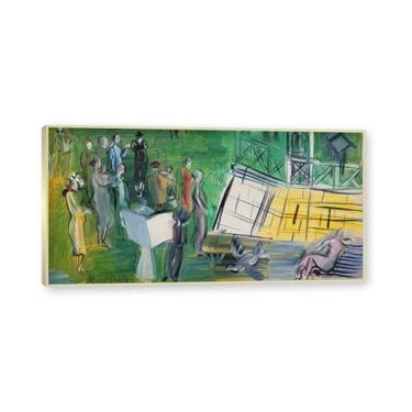 Imagem de Moldura de champanhe. Impressões Raoul Dufy, (domingo), pôster de viagem vintage, arte impressionista, imagem de arte de parede em tela para decoração de casa. 40 x 80 cm - 15,8 x 31,5 pol