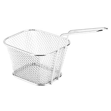 Imagem de Cestas de batatas fritas de aço inoxidável, resistente, grau alimentício, para batatas fritas, lanches, cafés, uso em restaurantes