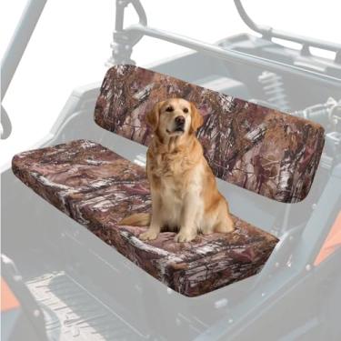 Imagem de Pensura UTV Capas de assento universais à prova de arranhões aptas para Kawasaki Mule 4010 2009-2023 2025, proteção para todos os climas, vermelho, marrom, camuflado, caça, acessórios de banco UTV