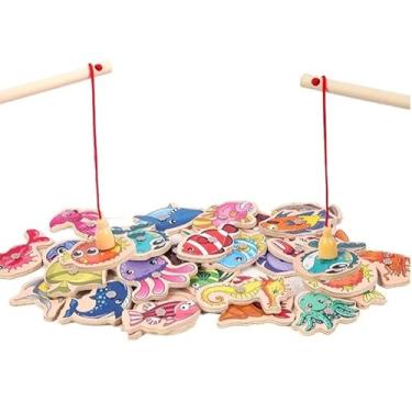Imagem de Pescaria Magnética infantil brinquedo montessori interativo brinquedo de madeira (87 Peças) DESENVOLVER HABILIDADES MOTORAS - DESENVOLVIMENTO COGNITIVO