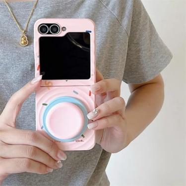 Imagem de Capa para Galaxy Z Flip6 com bolinhas coloridas e magnética, com suporte, capa rígida fofa (para Galaxy Z Flip6/05)