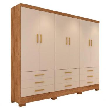 Imagem de Guarda-Roupa Casal Vila Velha 6 Portas 9 Gavetas Atualle Móveis, Rústi