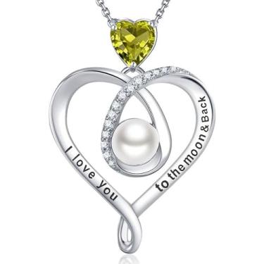 Imagem de Colar feminino com pingente de coração, banhado a prata, zircônia cúbica, ajustável, moderno, delicado, simples, minimalista, joia com strass, presente para mamãe