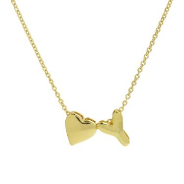 Imagem de 1 colar de coração com letras e acabamento brilhante banhado a prata para mulheres, joia fina, presente para mamãe (A), 48.5cm, Cobre, Sem Pedra Preciosa