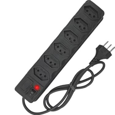 Imagem de Extensão Elétrica 6 Tomadas com Filtro de Linha 10A – Cabo 2 Metros, Proteção Contra Sobretensão e Picos de Energia