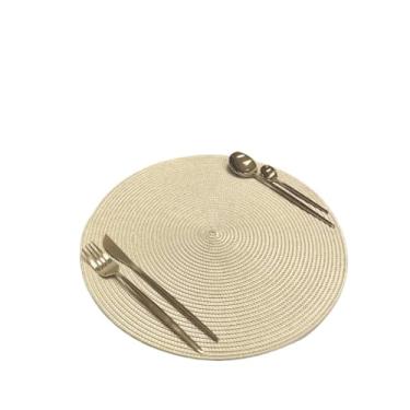 Imagem de Jogo Americano kit 4 Peças Mesa Sousplat Cozinha Redondo Jantar Descanso de Prato(Bege × 4)