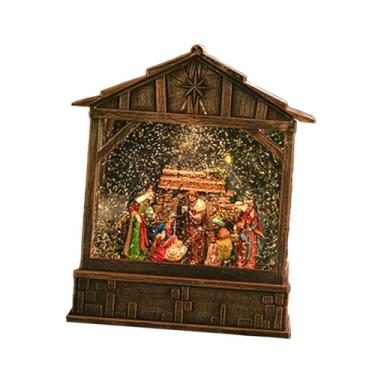 Imagem de Ｂｅｓｇａ Globo de Neve Iluminado de Natal, Decoração Natalina Colecionável, Enfeite de Mesa para Prateleira ou Escrivaninha, Casa de Oito