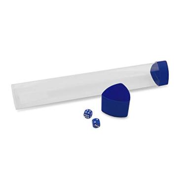 Imagem de BCW Blue Playmat Tube with Dice Cap | Includes 2 Free Dice | Tri-Oval Design Prevents Rolling | Oversized Cap for Storage | Durable Plastic Tube for MTG, TCG Playmats, and Game Mats
