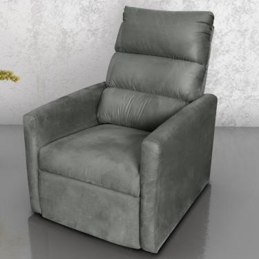 Imagem de Poltrona Do Papai Reclinável Maia Suede Chumbo