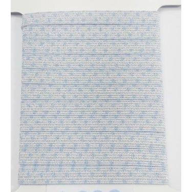 Imagem de 5 metros Elástico Lurex Especial 7mm Poá Branco Azul Claro 3692 005 en