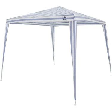 Imagem de Tenda Gazebo Tubular 3m x 3m Polietileno Azul e Branca Bel, 3m x 3m