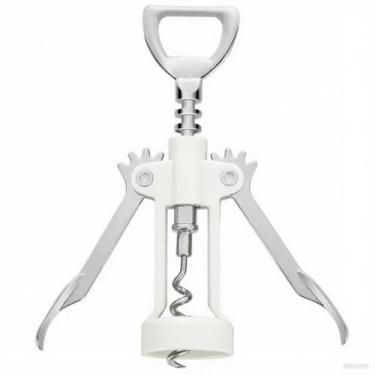 Imagem de Abridor de vinho, abridor de garrafas multifuncional, saca-rolhas de liga de zinco, abridor de vinho com alça ergonômica (branco)