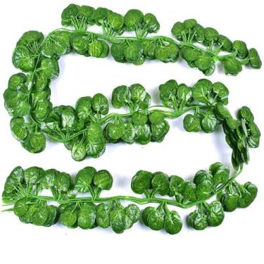 Imagem de Guirlanda de hera artificial – folhas verdes falsas para decoração de quarto, parede, pano de fundo, festa na selva, casamentos, jardim ao ar livre